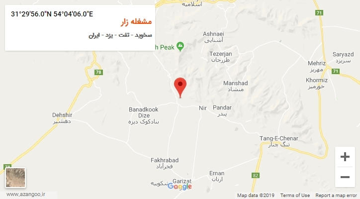 روستای مشغله زار بر روی نقشه