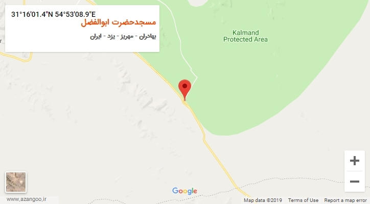 روستای مسجدحضرت ابوالفضل بر روی نقشه