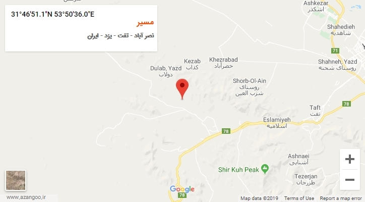 روستای مسیر بر روی نقشه