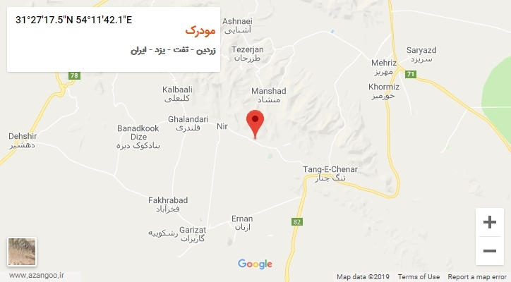 روستای مودرک بر روی نقشه