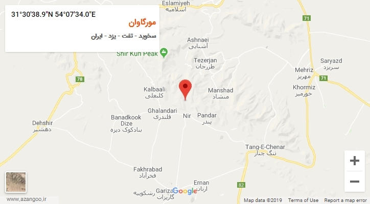 روستای مورگاوان بر روی نقشه