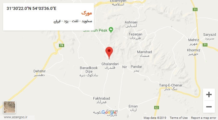روستای مورک بر روی نقشه