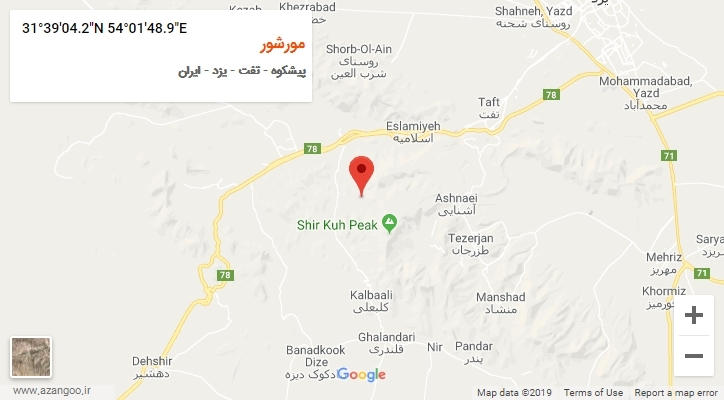 روستای مورشور بر روی نقشه