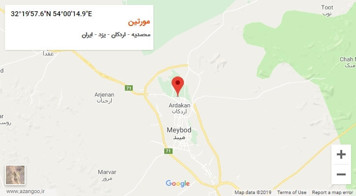 روستای مورتین بر روی نقشه