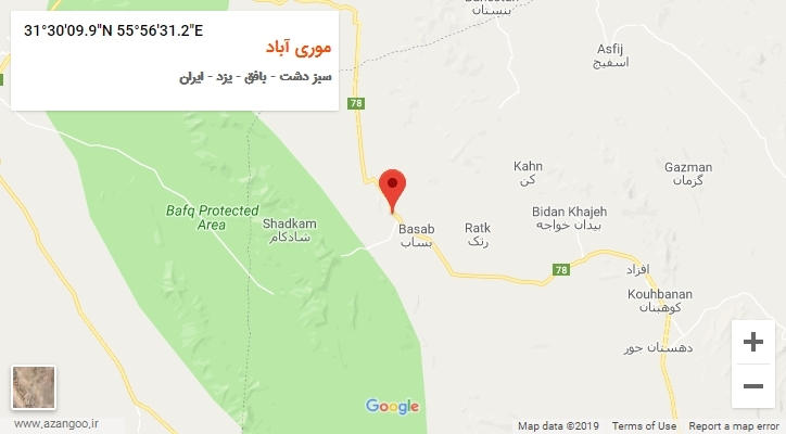 روستای موری آباد بر روی نقشه