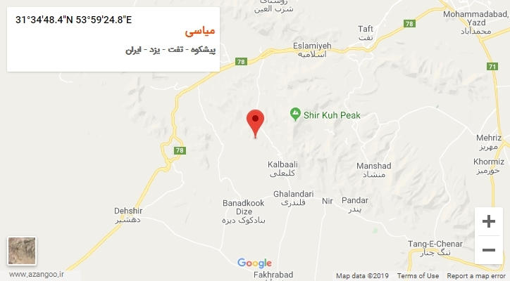 روستای میاسی بر روی نقشه