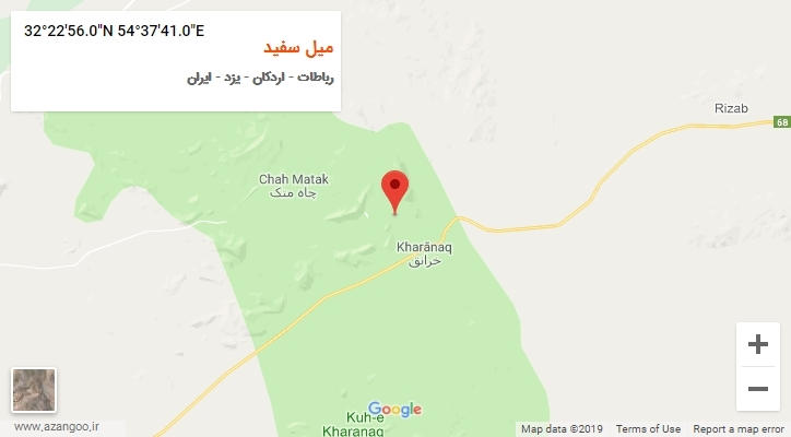 روستای میل سفید بر روی نقشه