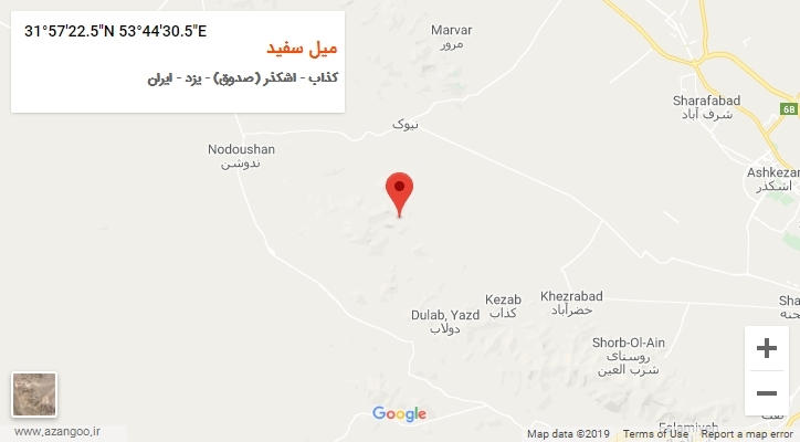 روستای میل سفید بر روی نقشه