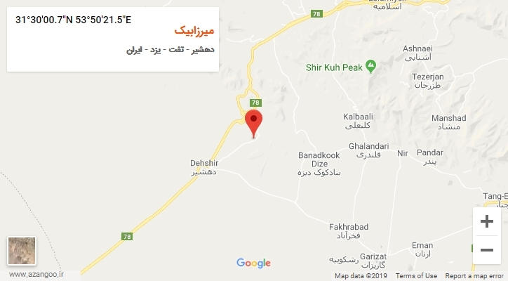 روستای میرزابیک بر روی نقشه