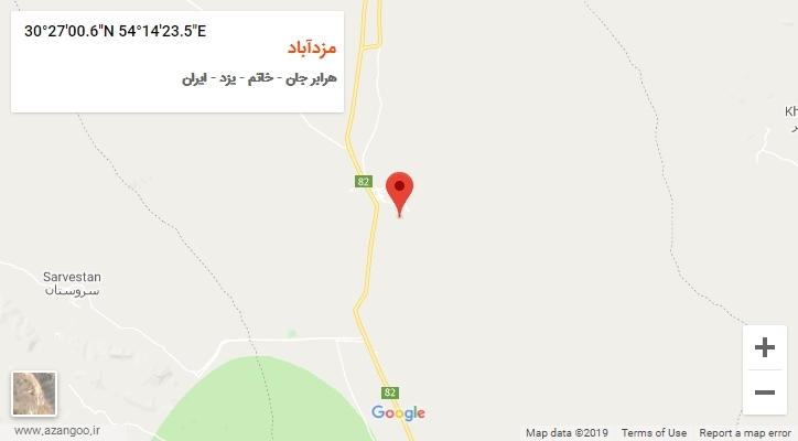 روستای مزدآباد بر روی نقشه