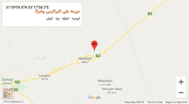 روستای مزرعه علی اکبراکرمی وشرکا بر روی نقشه