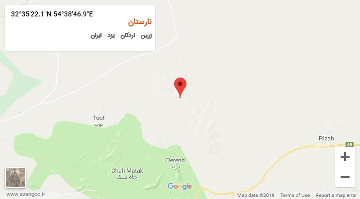 روستای نارستان بر روی نقشه