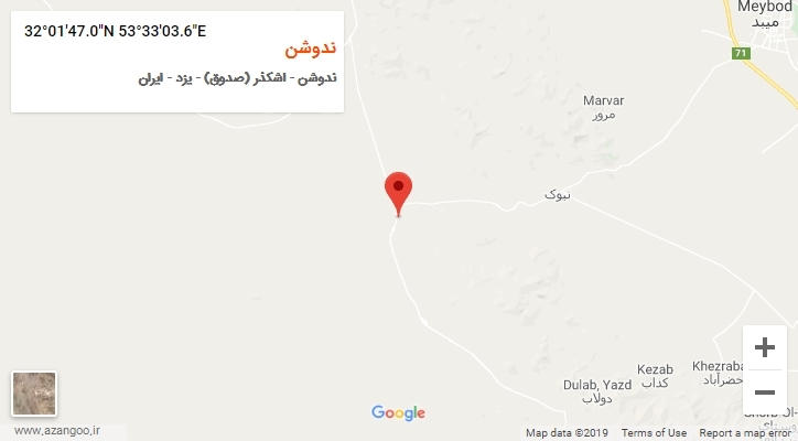 روستای ندوشن بر روی نقشه