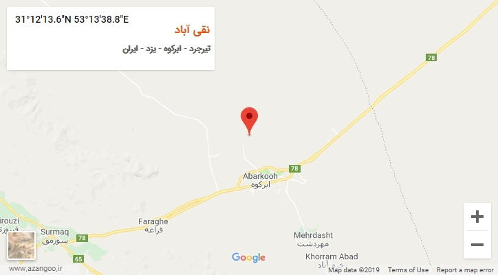 روستای نقی آباد بر روی نقشه