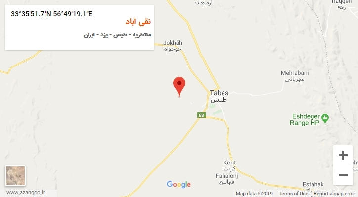 روستای نقی آباد بر روی نقشه