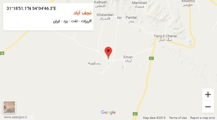 روستای نجف آباد بر روی نقشه