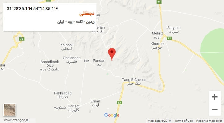 روستای نجفقلی بر روی نقشه