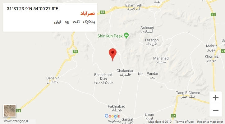 روستای نصرآباد بر روی نقشه