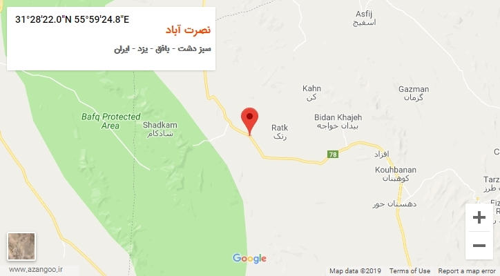 روستای نصرت آباد بر روی نقشه