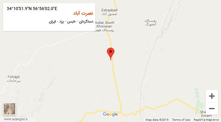 روستای نصرت آباد بر روی نقشه