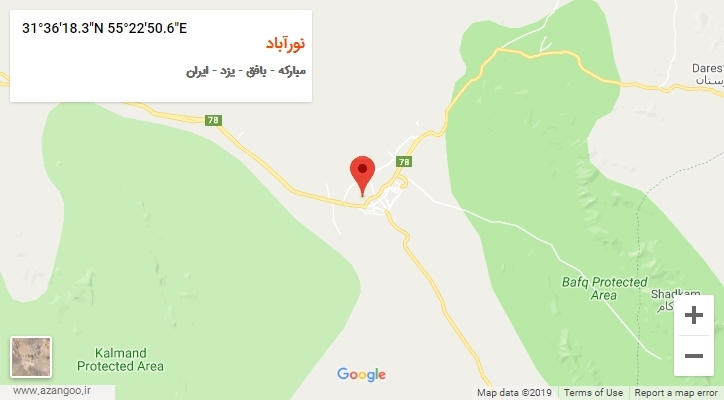 روستای نورآباد بر روی نقشه