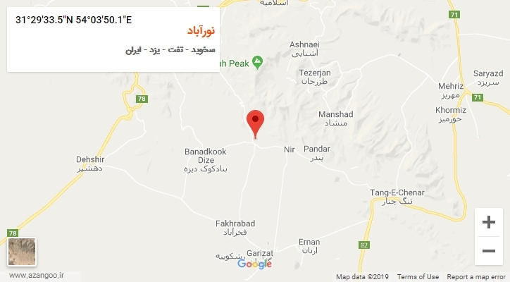 روستای نورآباد بر روی نقشه
