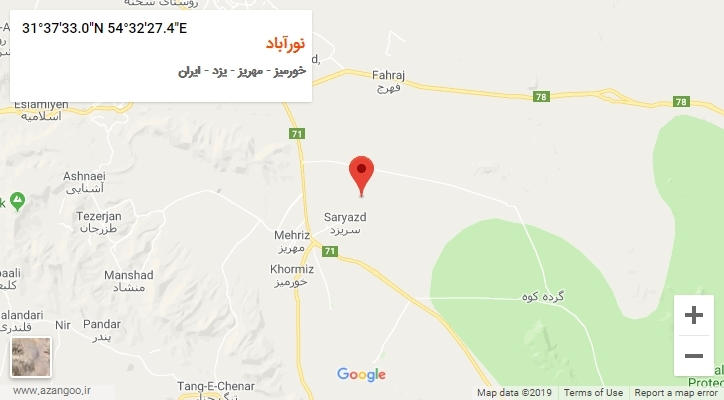 روستای نورآباد بر روی نقشه