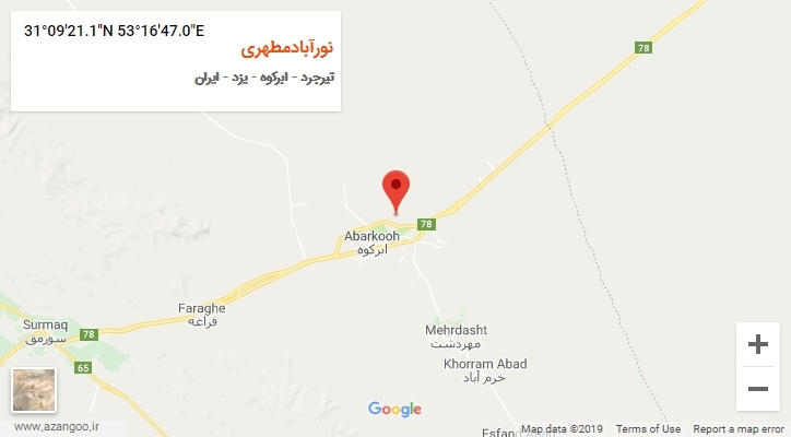 روستای نورآبادمطهری بر روی نقشه