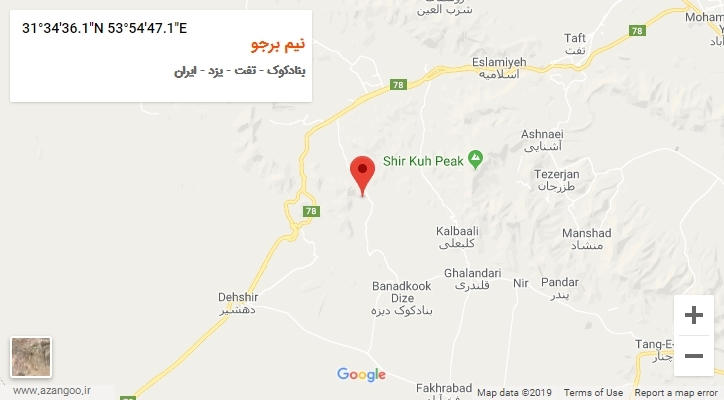 روستای نیم برجو بر روی نقشه