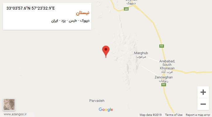 روستای نیستان بر روی نقشه