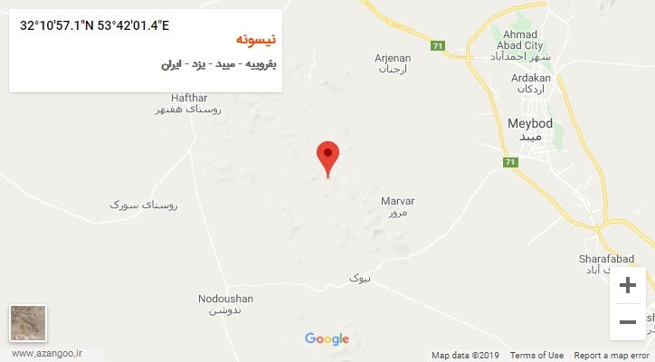 روستای نیسونه بر روی نقشه