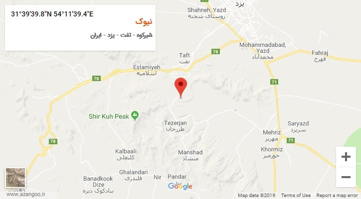 روستای نیوک بر روی نقشه
