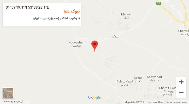 روستای نیوک علیا بر روی نقشه