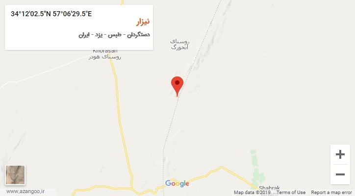 روستای نیزار بر روی نقشه