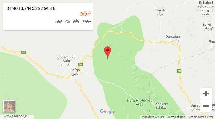 روستای نیزارو بر روی نقشه