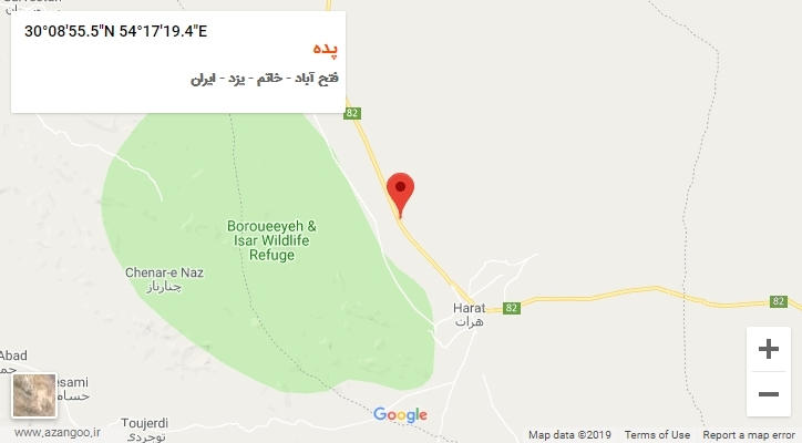 روستای پده بر روی نقشه