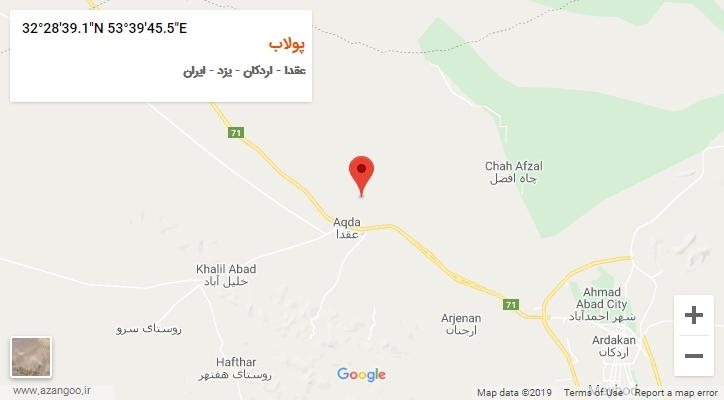 روستای پولاب بر روی نقشه