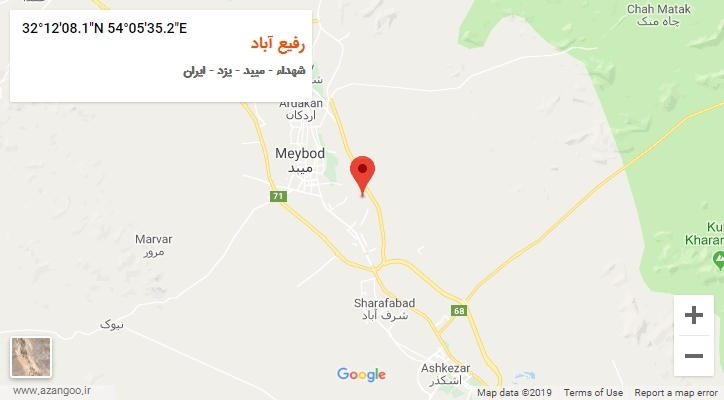 روستای رفیع آباد بر روی نقشه