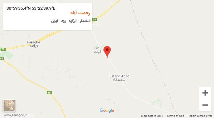 روستای رحمت آباد بر روی نقشه