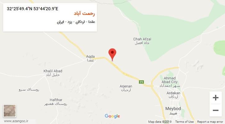 روستای رحمت آباد بر روی نقشه