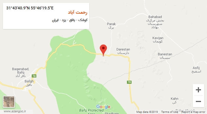 روستای رحمت آباد بر روی نقشه