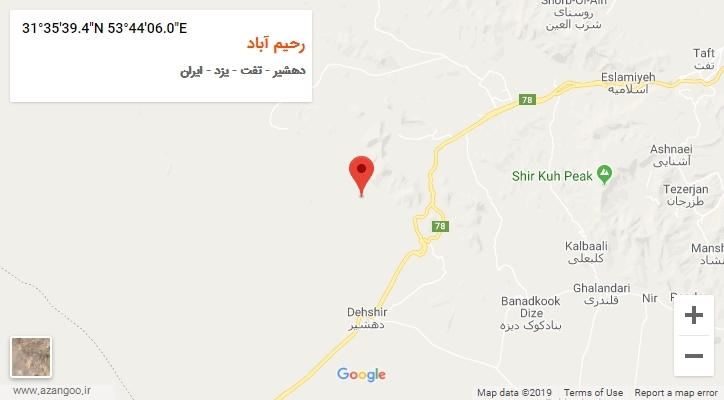 روستای رحیم آباد بر روی نقشه