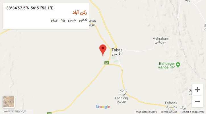 روستای رکن آباد بر روی نقشه