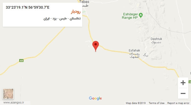 روستای رودبار بر روی نقشه