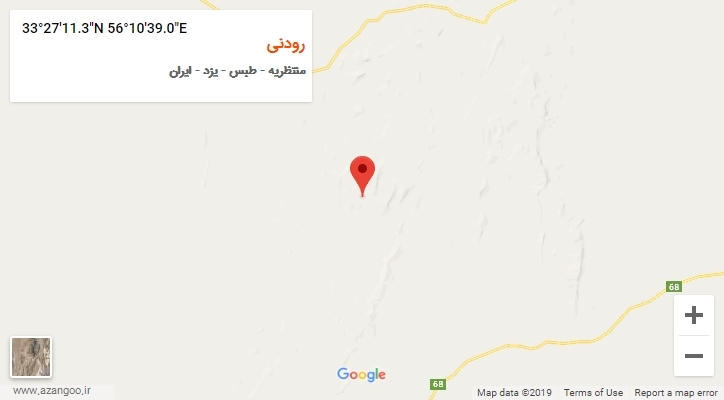 روستای رودنی بر روی نقشه