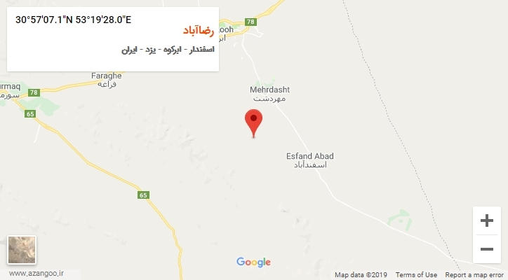 روستای رضاآباد بر روی نقشه