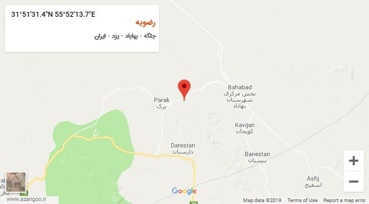 روستای رضویه بر روی نقشه