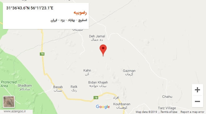روستای رضوییه بر روی نقشه