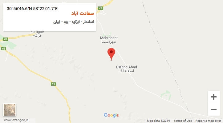 روستای سعادت آباد بر روی نقشه
