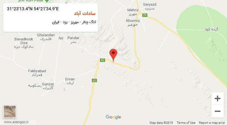 روستای سادات آباد بر روی نقشه